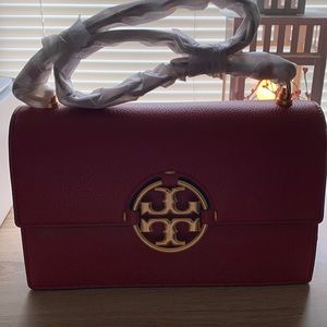 NWT Tory Burch Miller Flap Shoulder Bag in Loganberry